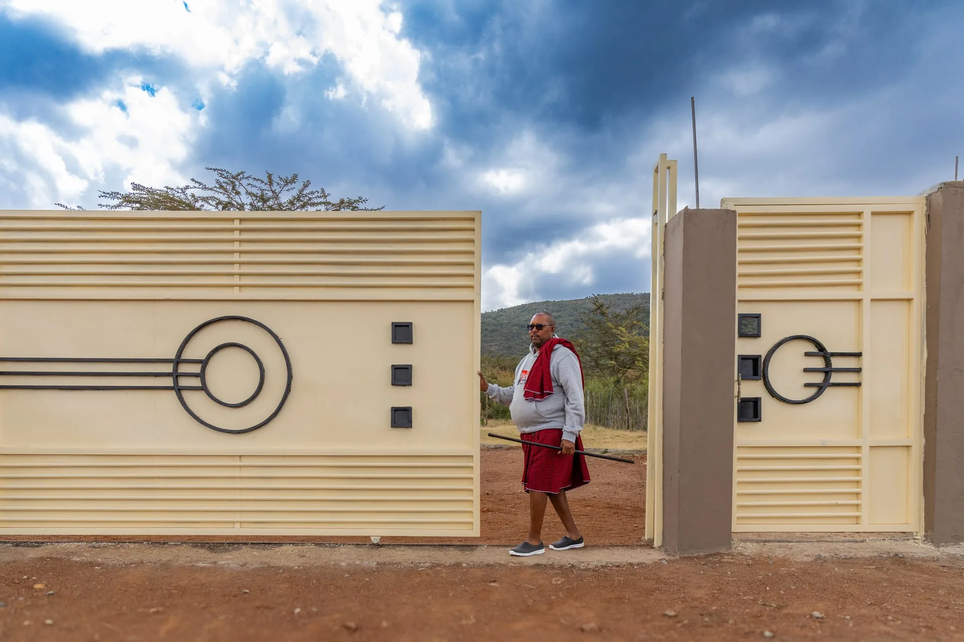 Welcome at the entrance of Oltukai Mara Camp in the Maasai Mara, Kenya